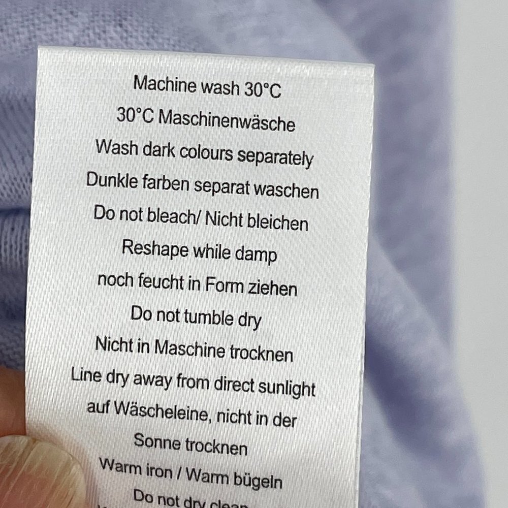 Wrap London 100% Linen Gathered Shoulder Three-Quarter Sleeve Lilac Tee Size 14 - Picture 7 of 8